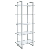 Coaster Hartford Glass Shelf Bookcase Chrome Model 805538